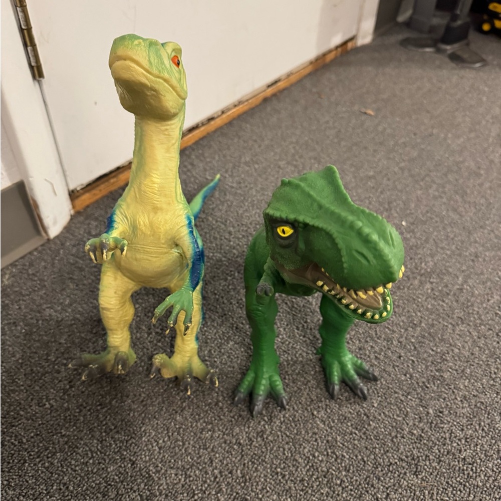 Green and Yellow Dinosaur Figures